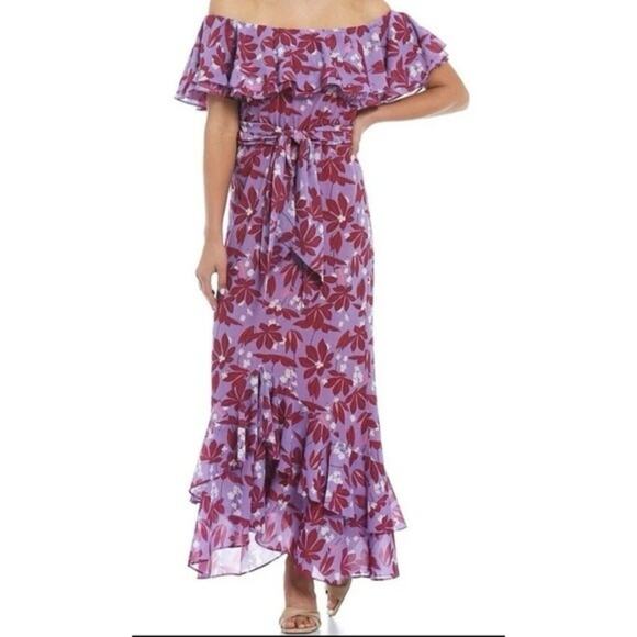 Sachin+Babi x Dillards Elizabeth Floral Off The Shoulder Tiered Maxi Dress 2 - Picture 2 of 16
